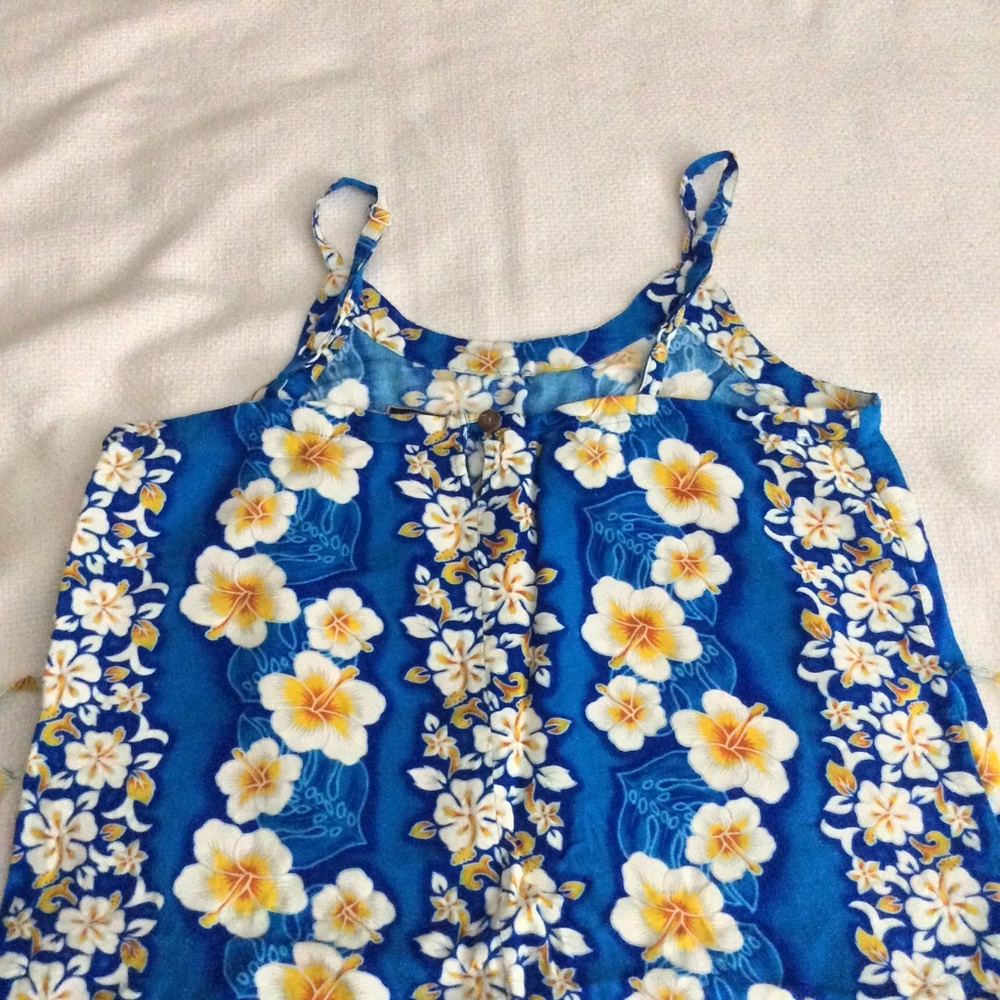 BLUE SKY FLORAL BEACH LONG MAXI DRESS